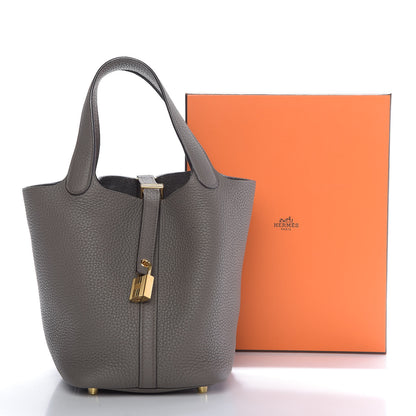 Hermes Taurillon Clemence Picotin Lock 18 PM Etain 10 of 10