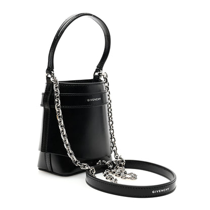 Givenchy Box Calfskin Micro Shark Lock Bucket Bag Black 3 of 9