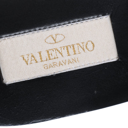 Valentino Garavani Calfskin Rockstud Rolling Ankle Strap Flat Sandals 36.5 Black 7 of 9