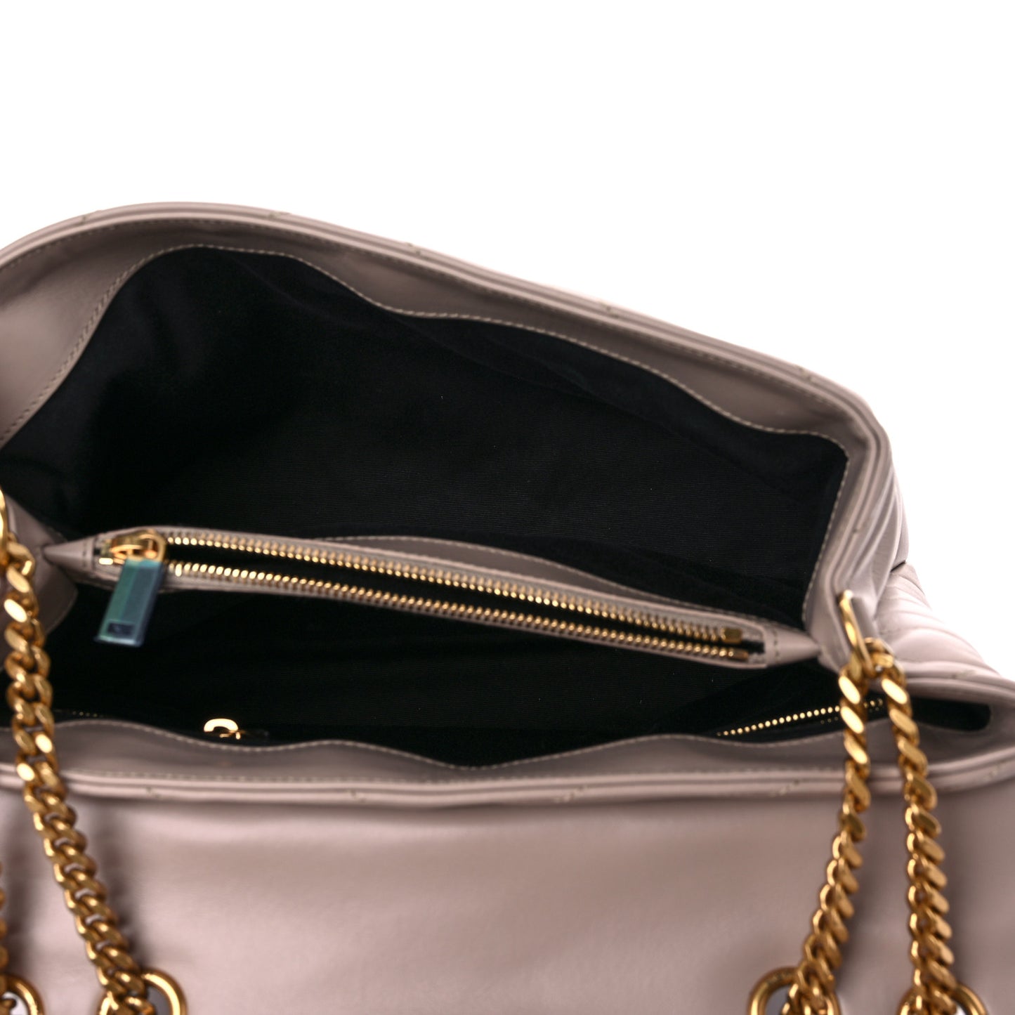 Calfskin Y Quilted Monogram Medium Loulou Chain Satchel Light Natural