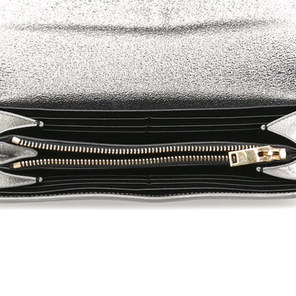Saint Laurent Metallic Calfskin Classic Monogram Cassandre Wallet Silver 5 of 12