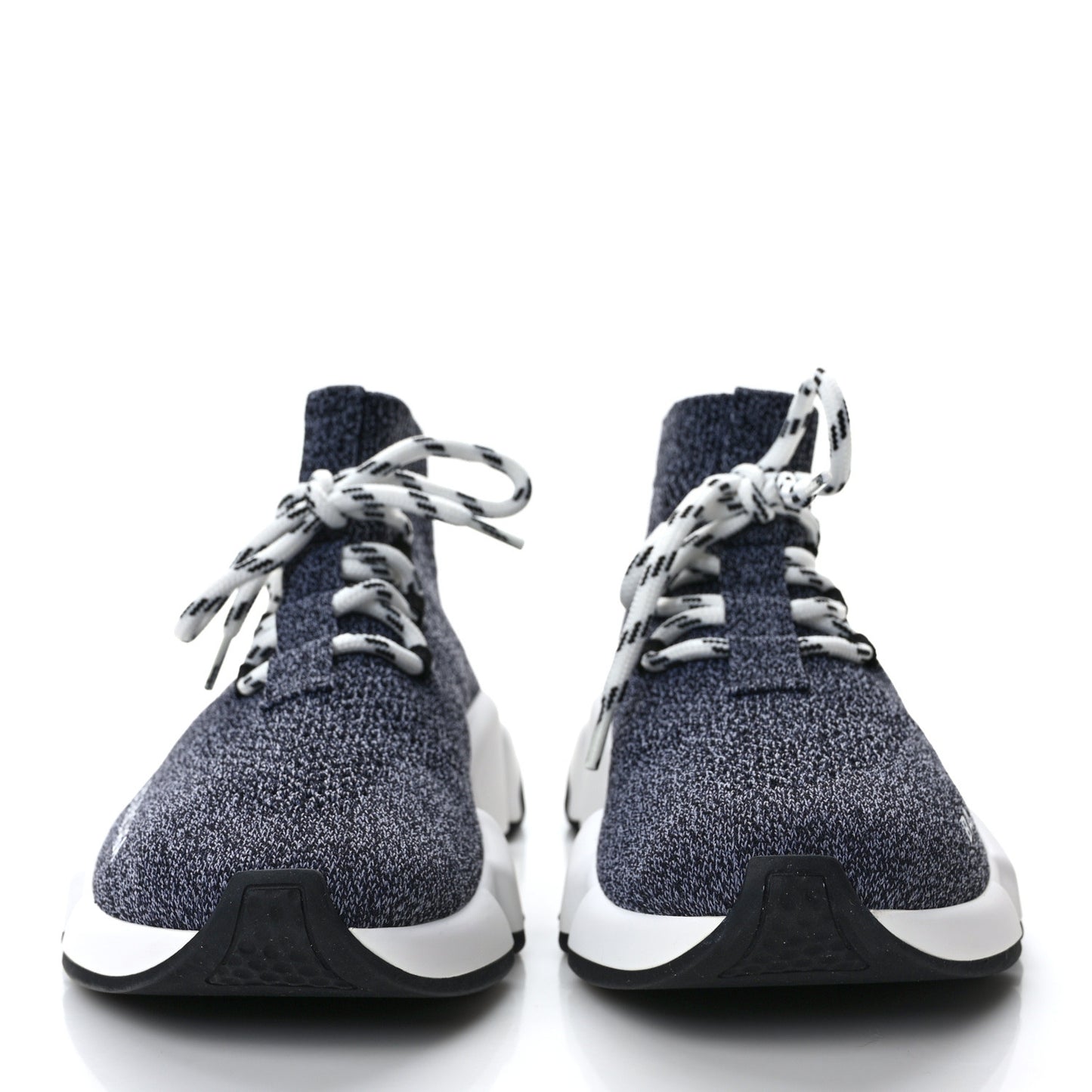 Chine Knit Bi-Color Sole Womens Speed Lace Up Sneakers 37