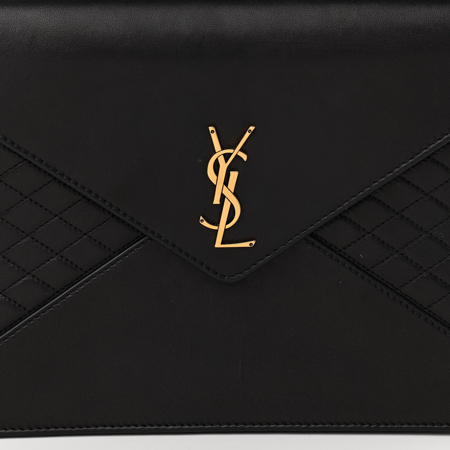 Saint Laurent Lambskin Quilted Monogram Gaby Chain Bag Black 9 of 10