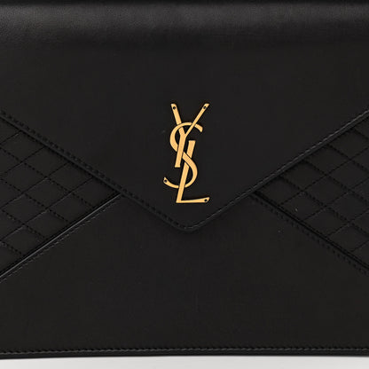 Saint Laurent Lambskin Quilted Monogram Gaby Chain Bag Black 9 of 10