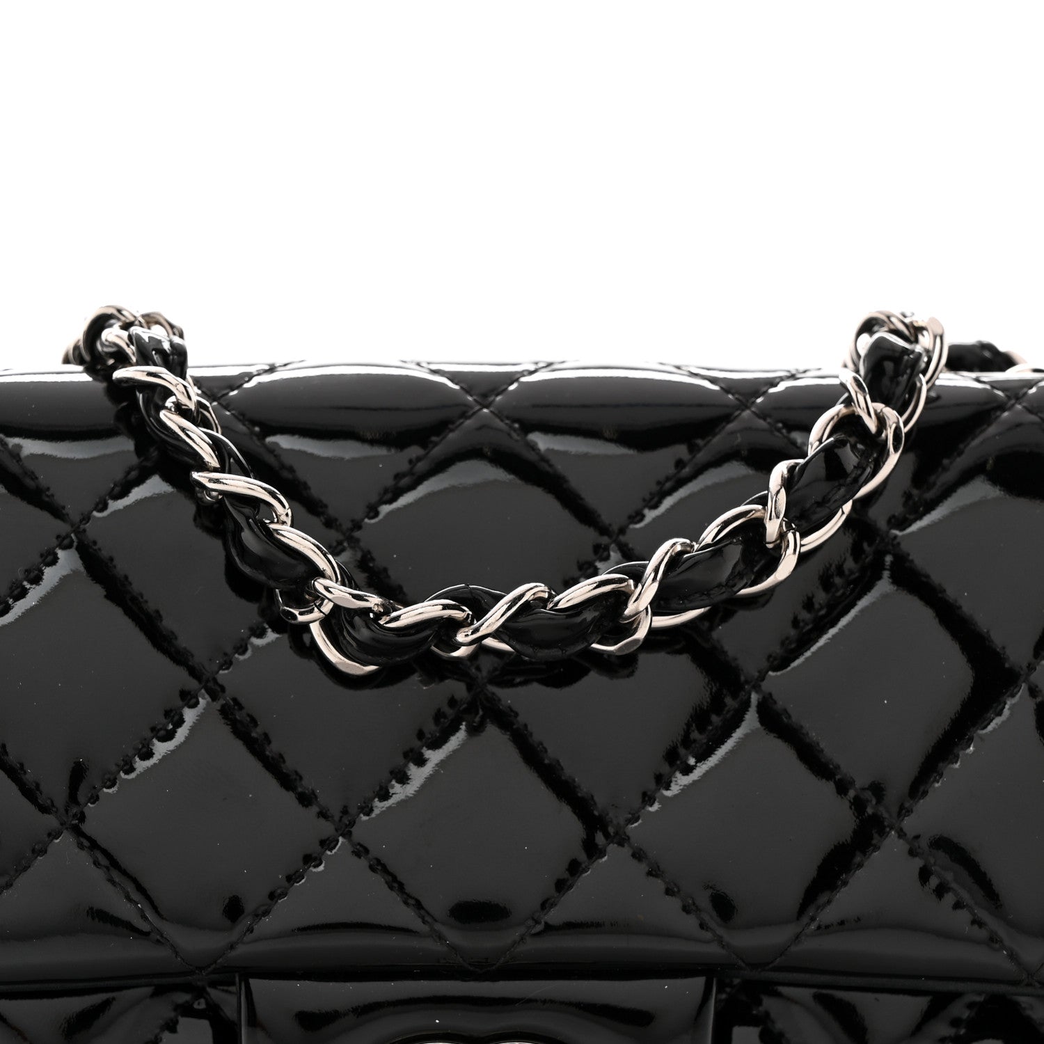 Chanel Patent Calfskin Quilted Mini Rectangular Flap Black 7 of 13