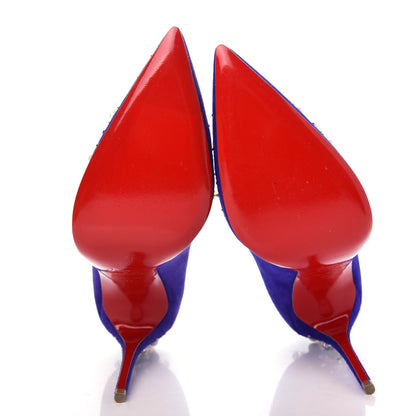 Christian Louboutin Suede Candidate 100 Pumps 37 Purple Pop 6 of 10