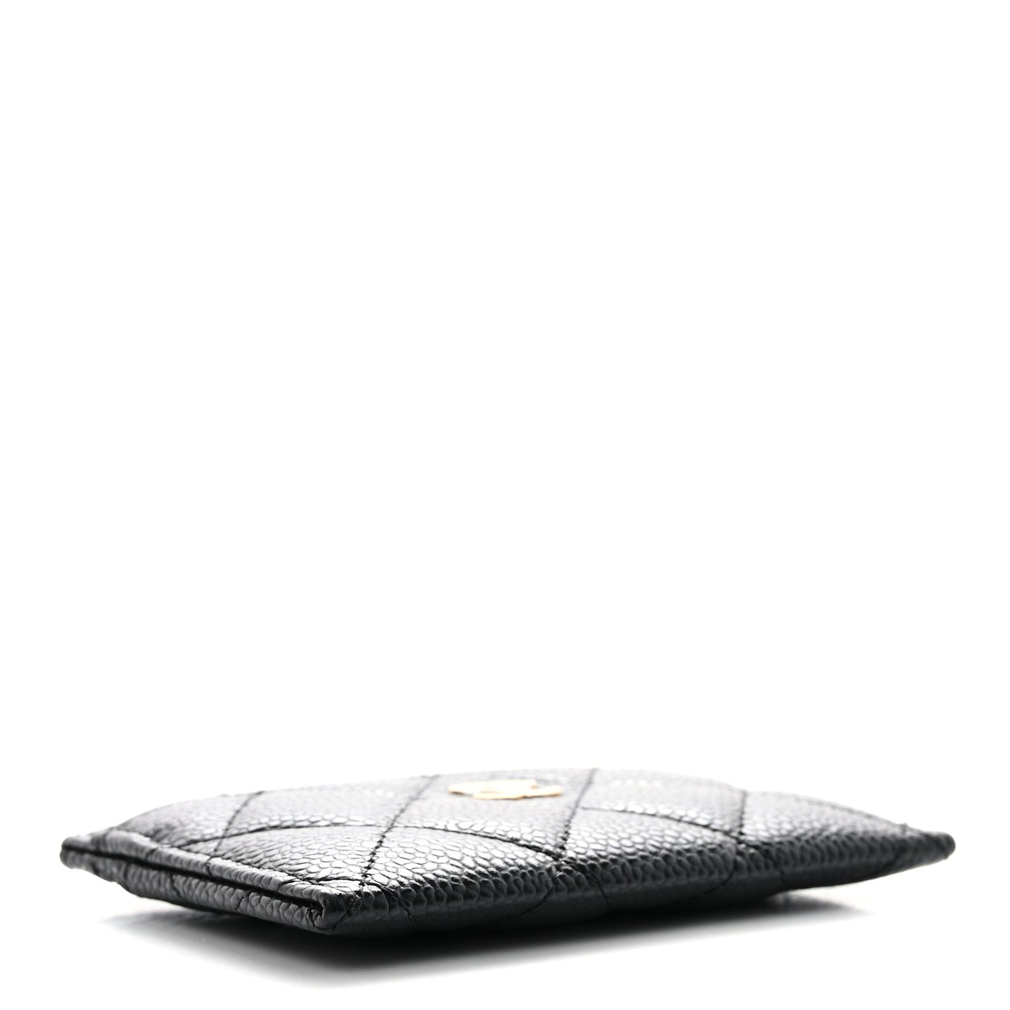 Caviar Quilted Card Holder Black