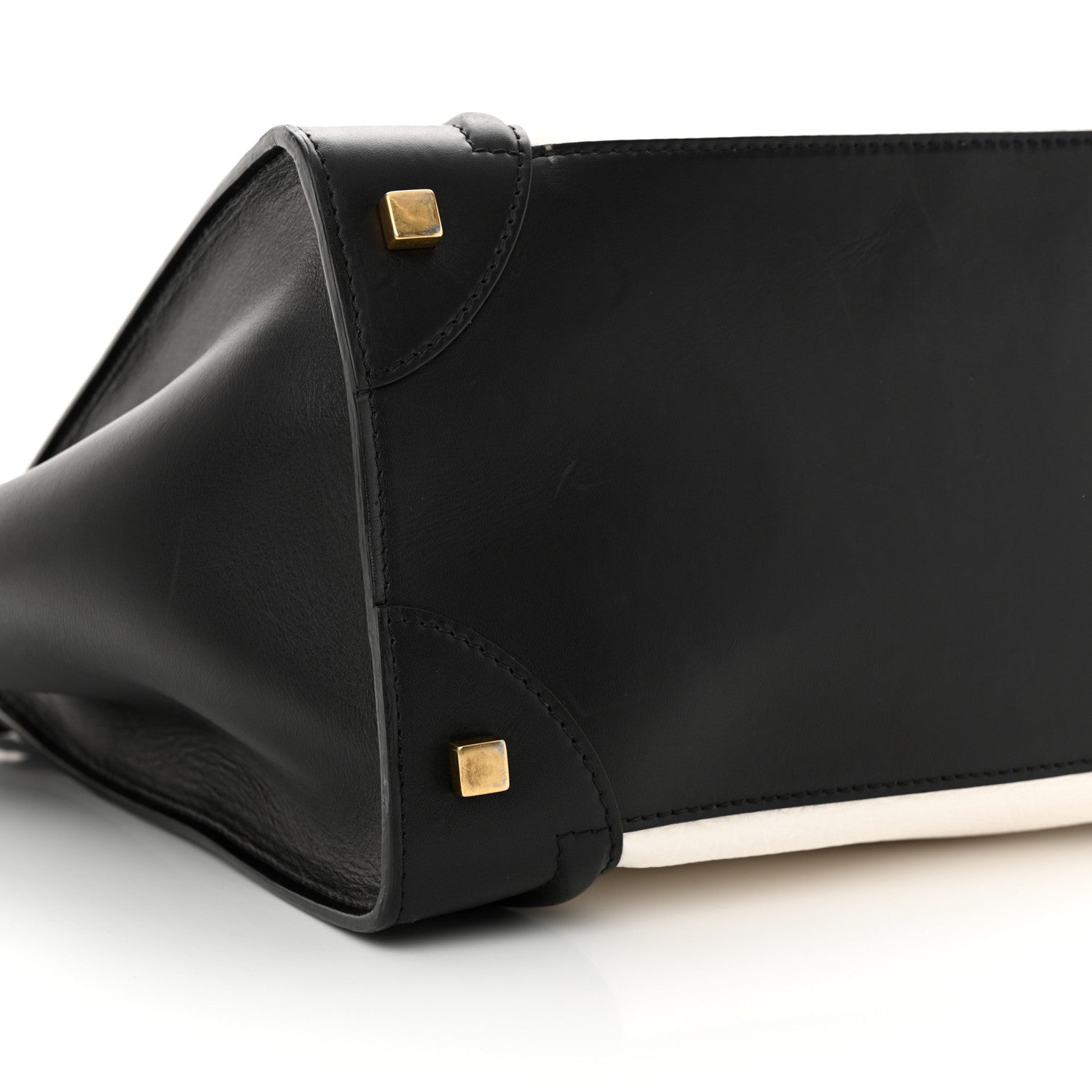 Celine Elephant Calfskin Mini Bi-Color Luggage Black White 8 of 11