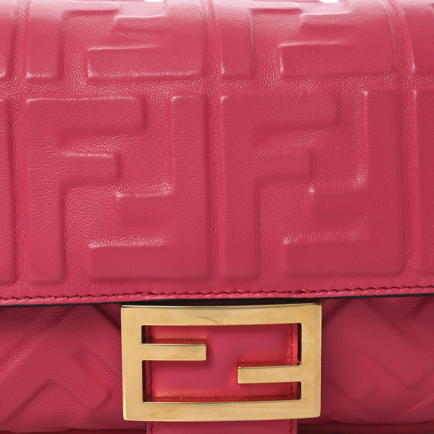 Nappa FF 1974 Embossed Baguette Lampone