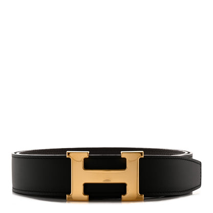 Hermes Box Togo 32mm H Belt 85 34 Black Chocolate 1 of 6