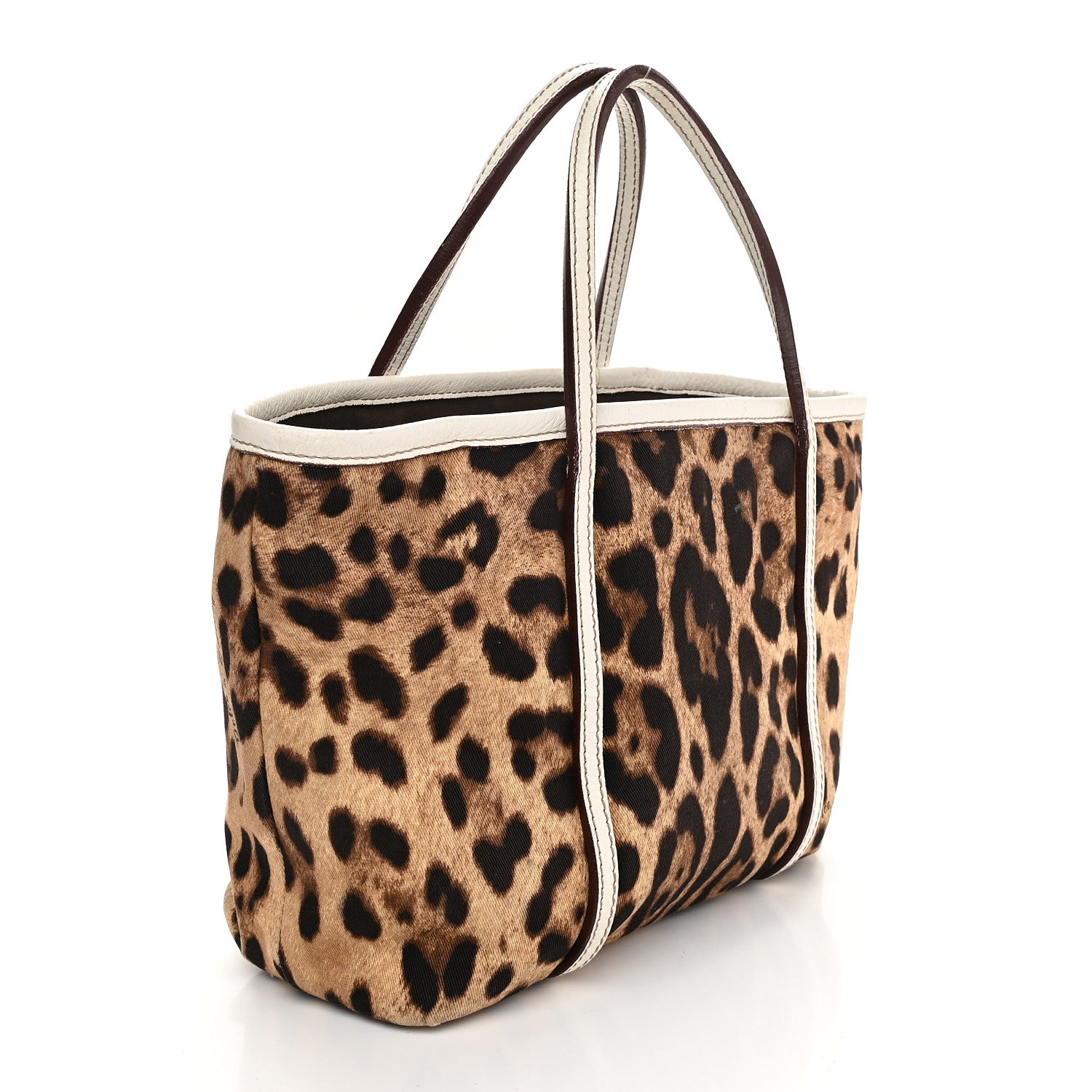 Dolce & Gabbana Canvas Leopard Print Tote White 3 of 13