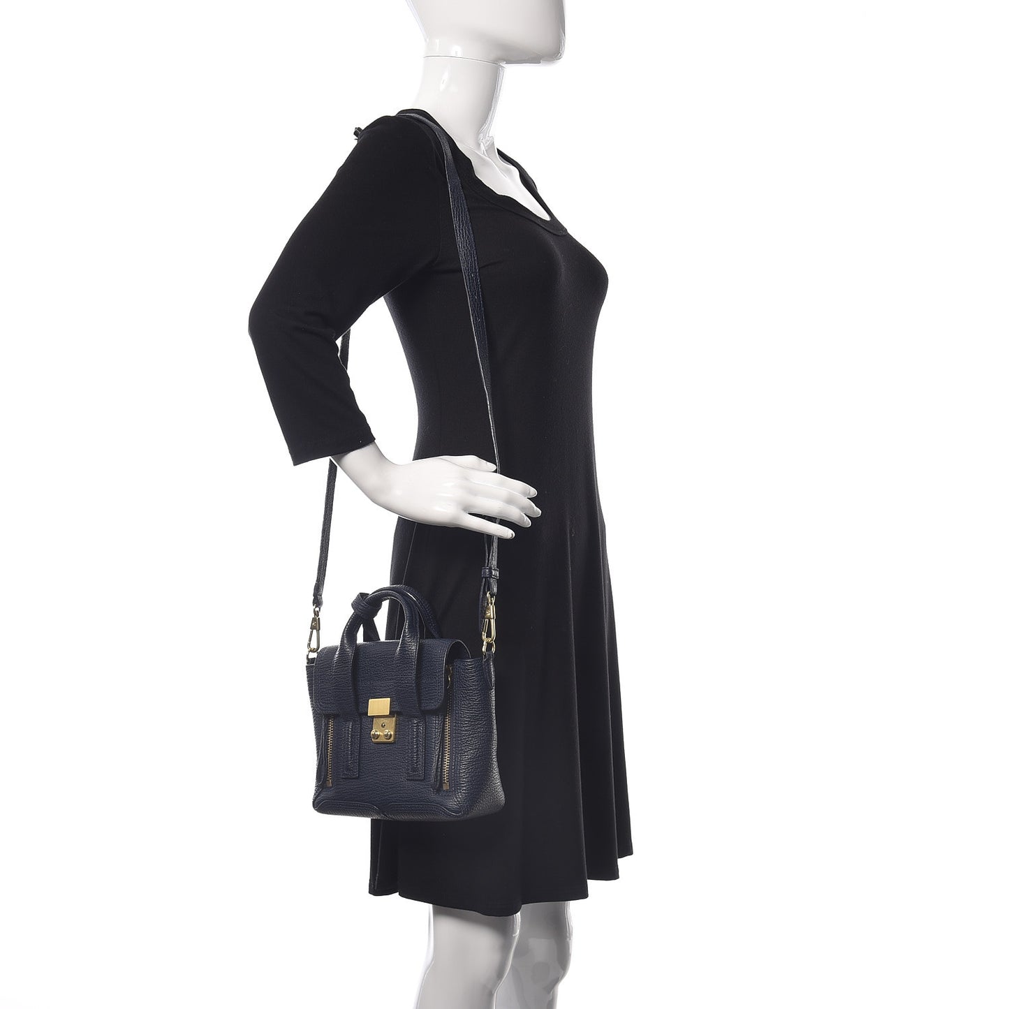 3.1 Textured Calfskin Mini Pashli Satchel Ink