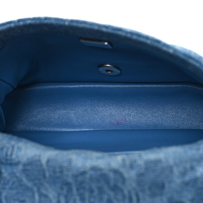Chanel Denim Quilted Camellia Sweetheart Mini Flap Blue 5 of 11