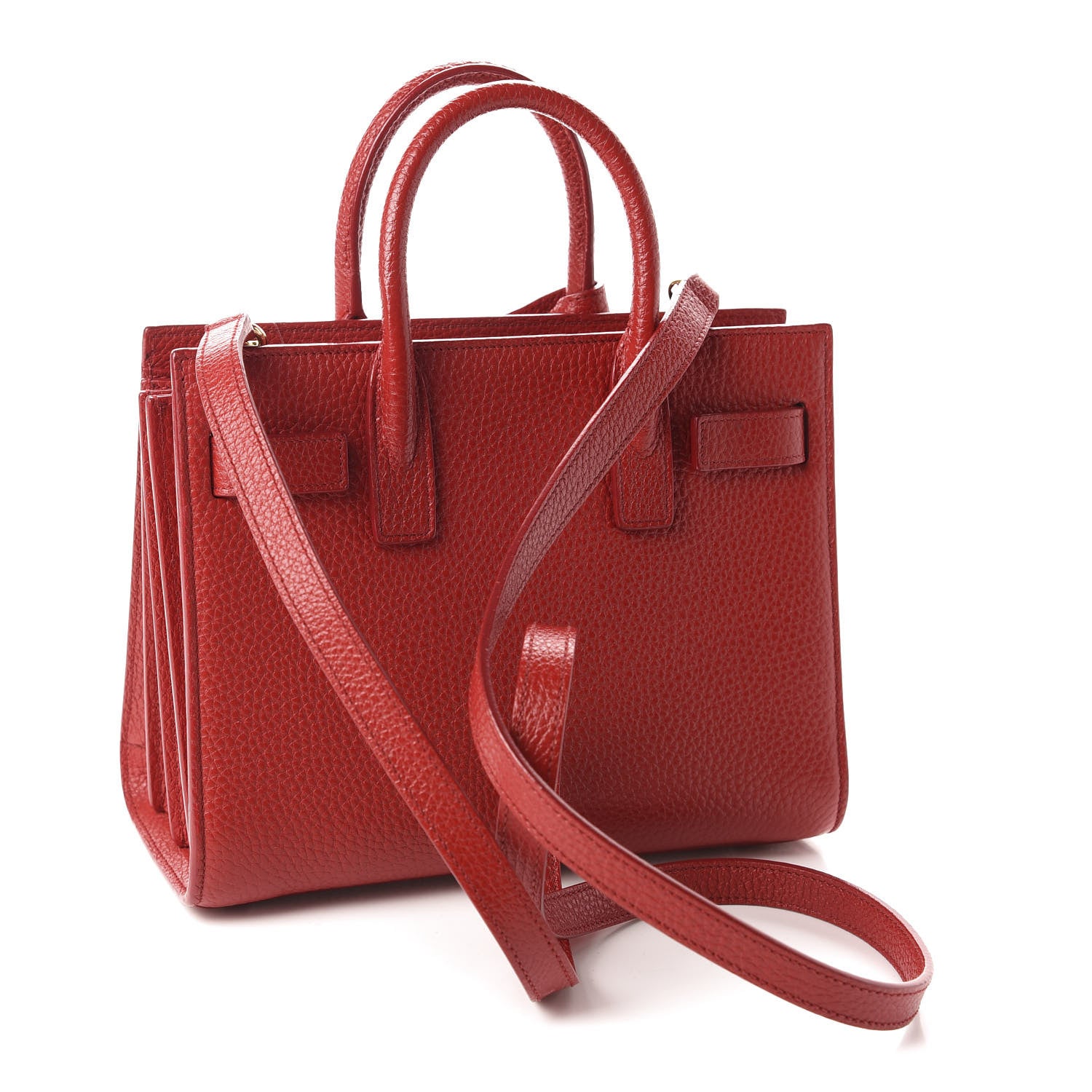 Saint Laurent Grained Calfskin Nano Sac De Jour Lipstick Red 3 of 11
