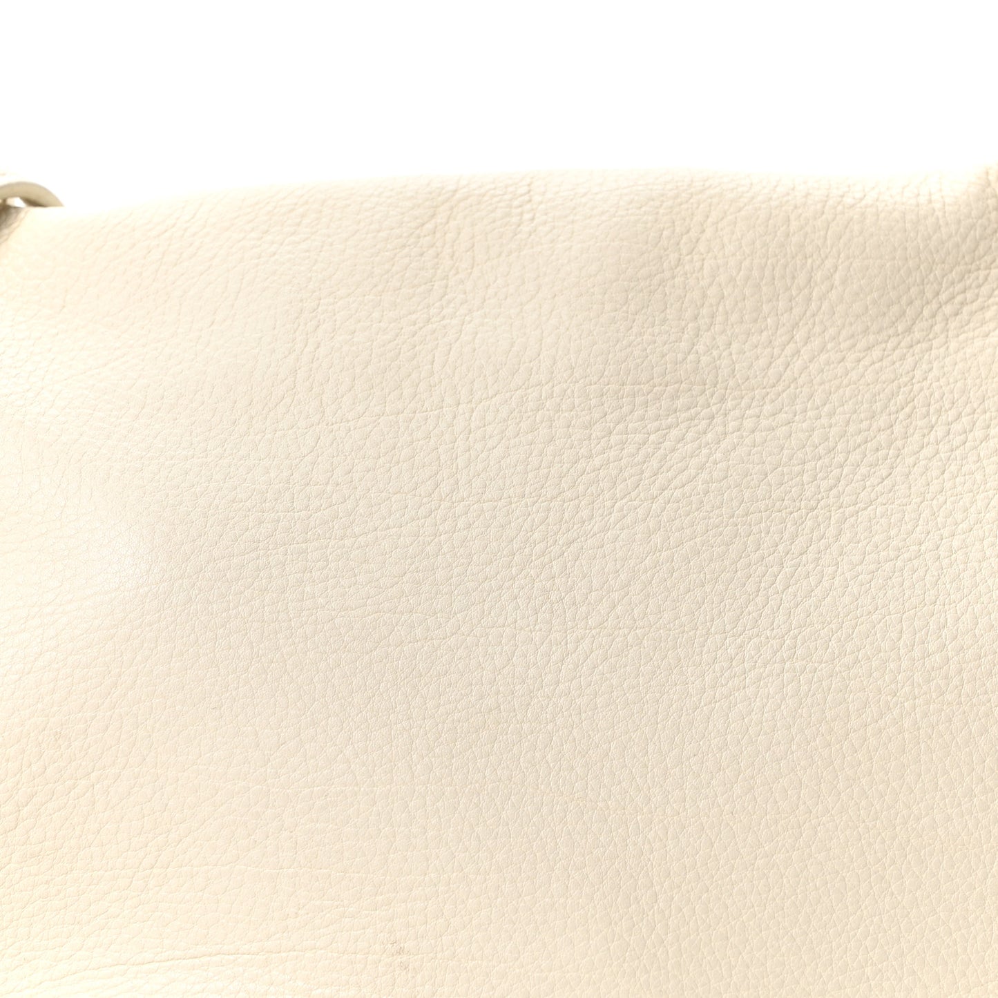 Grained Calfskin Bourse Clutch Ivory