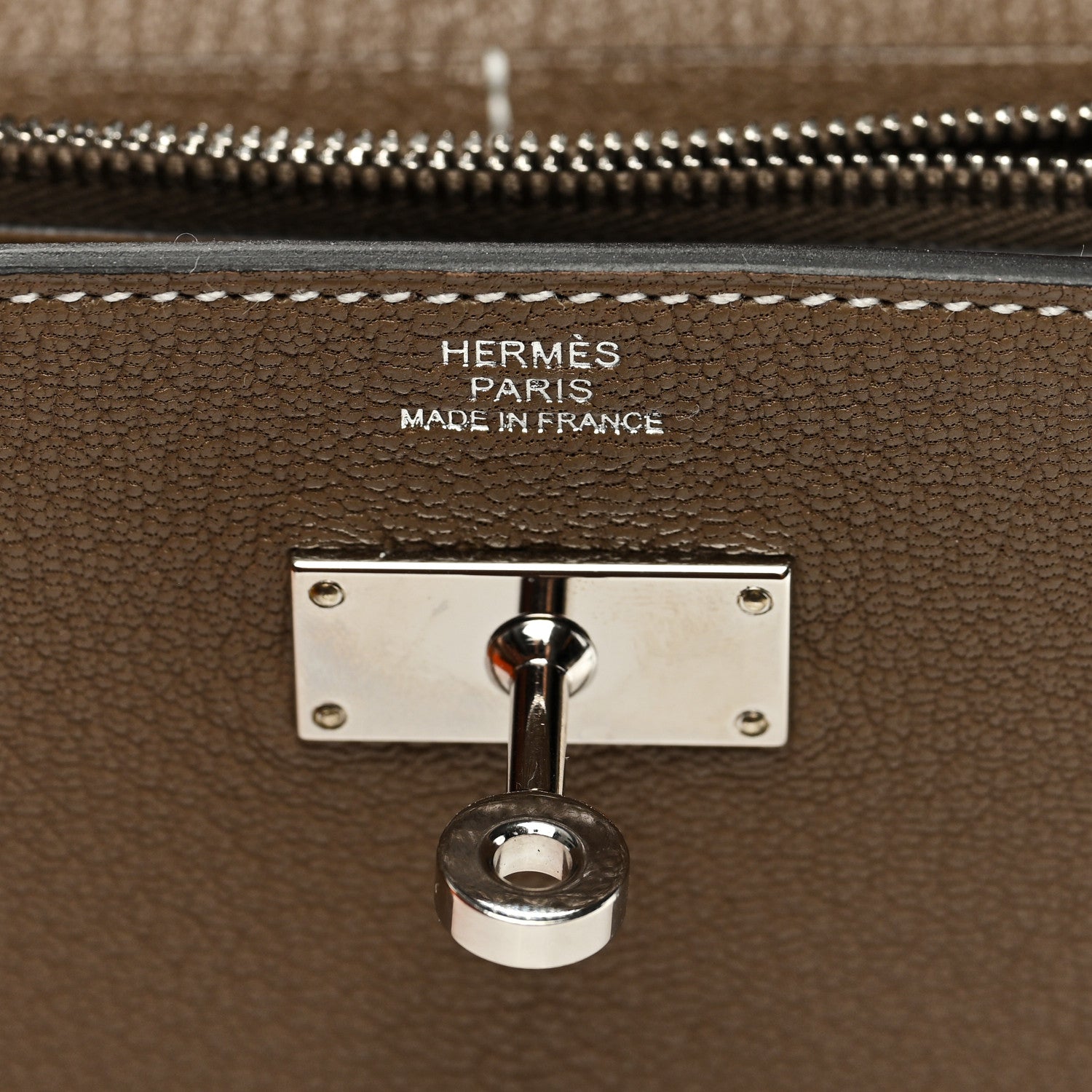 Hermes Chevre Mysore Kelly To Go Wallet Etoupe 6 of 9