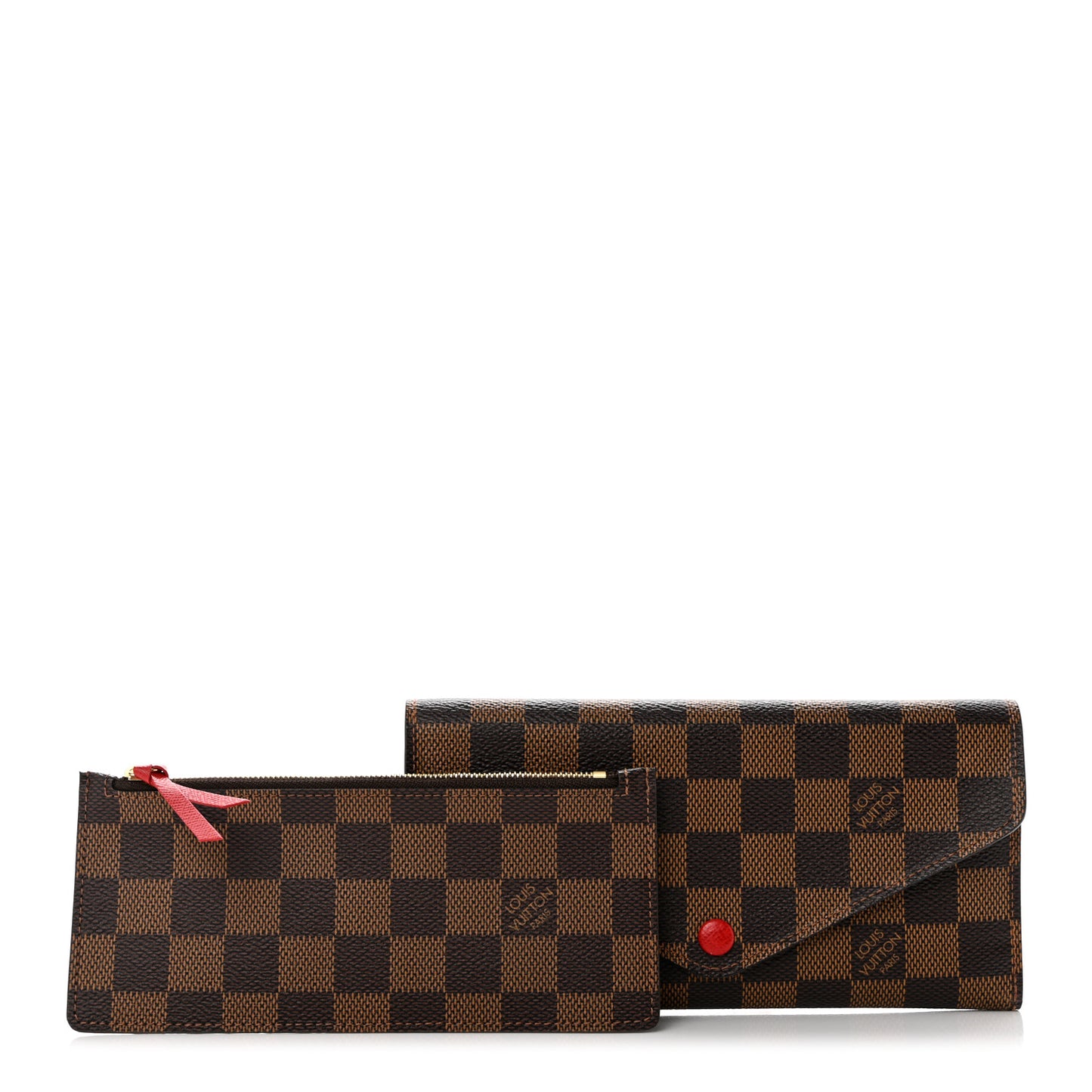Damier Ebene Josephine Wallet Red