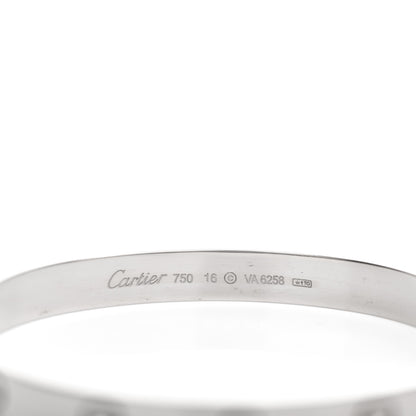 Cartier 18K White Gold LOVE Bracelet 16 4 of 4