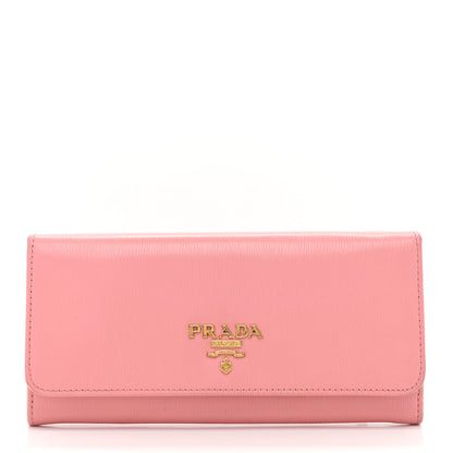 Prada Saffiano Continental Flap Wallet Geranio 2 of 9