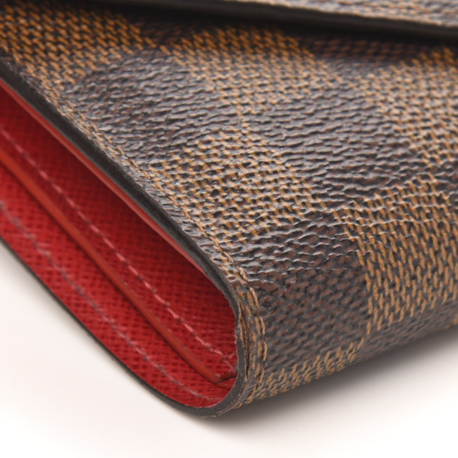 Louis Vuitton Damier Ebene Victorine Wallet Red 10 of 11