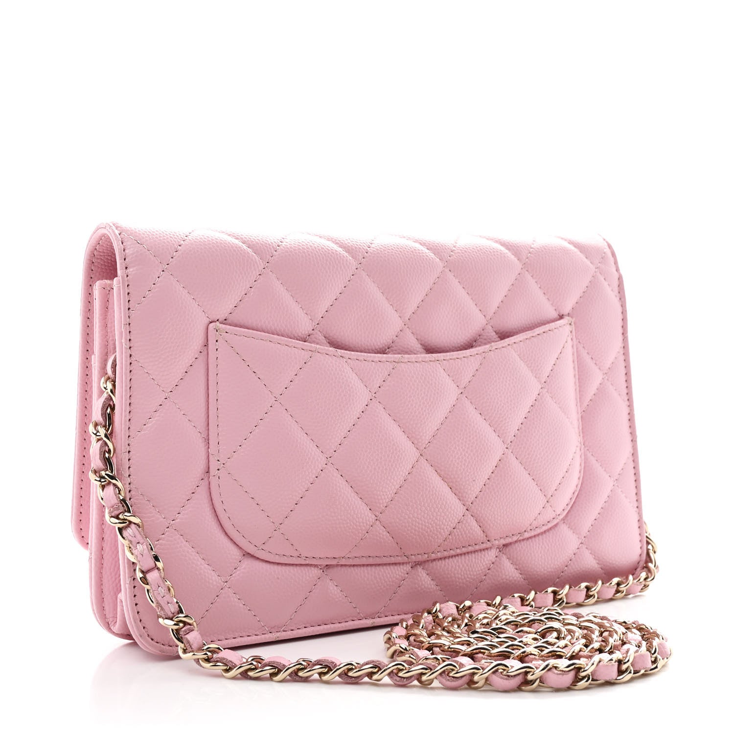 Chanel Caviar Quilted Wallet on Chain WOC Light Pink 2 of 10