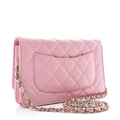 Chanel Caviar Quilted Wallet on Chain WOC Light Pink 2 of 10