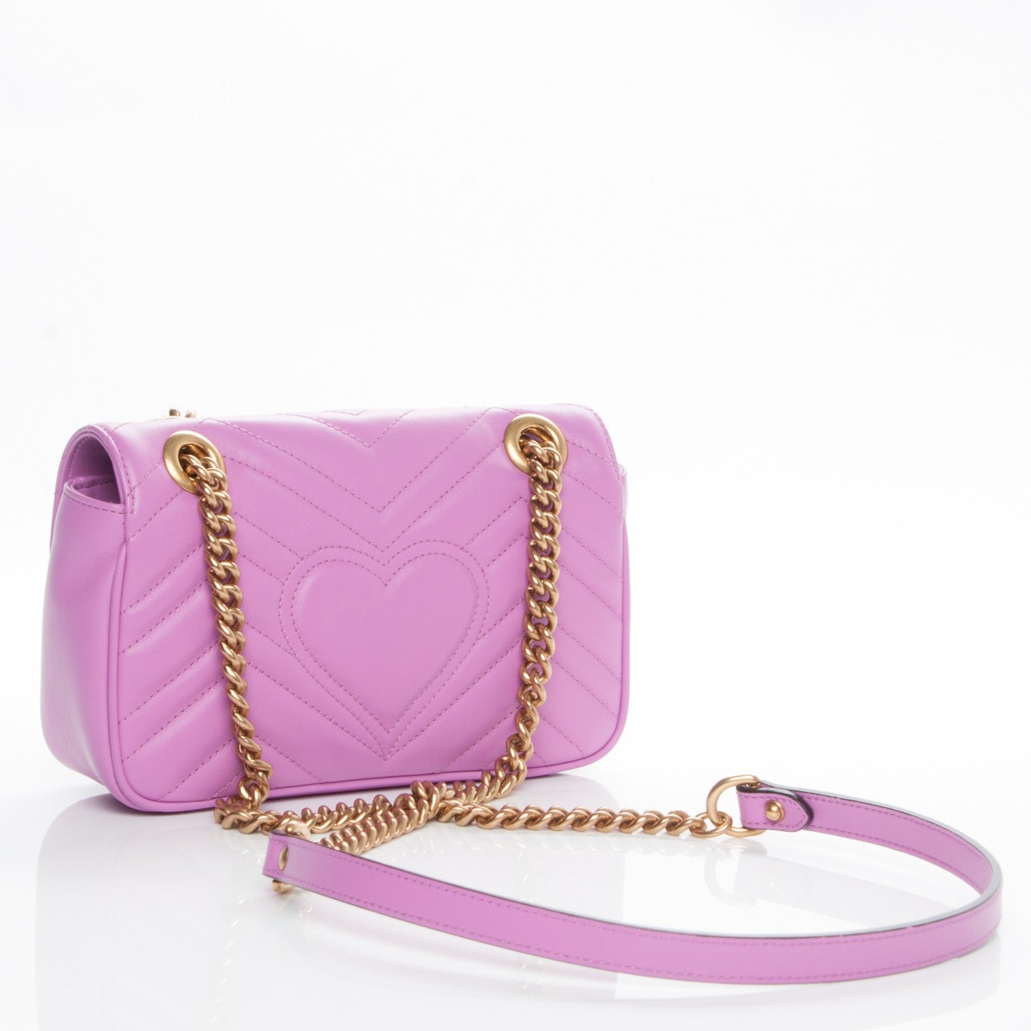 Gucci Calfskin Matelasse Mini GG Marmont Shoulder Bag Candy Mousse 3 of 6