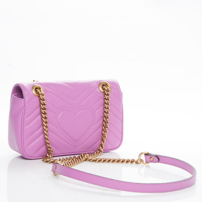 Gucci Calfskin Matelasse Mini GG Marmont Shoulder Bag Candy Mousse 3 of 6