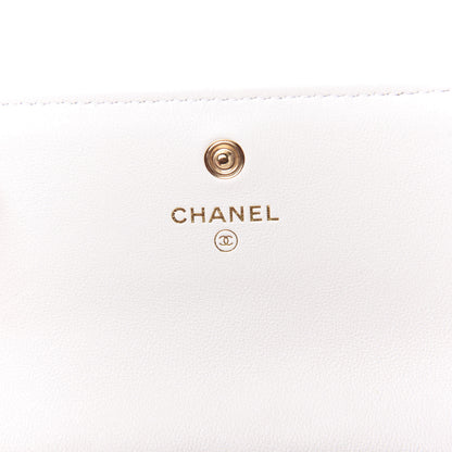 Chanel Calfskin Quilted About Pearls Card Holder Flap With Chain White 8 of 11