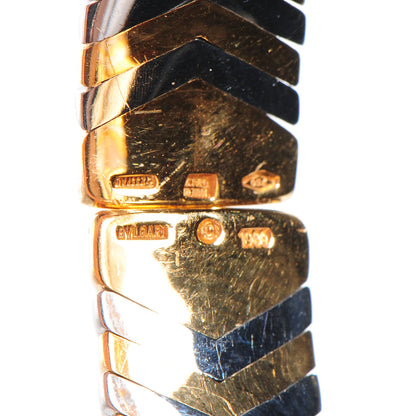 Bulgari 18K Yellow Gold Stainless Steel 10mm Parentesi Bracelet 3 of 4