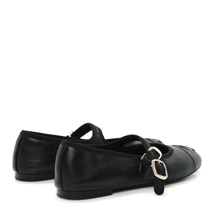 Chanel Lambskin Mary Jane Flats 35 Black 5 of 9