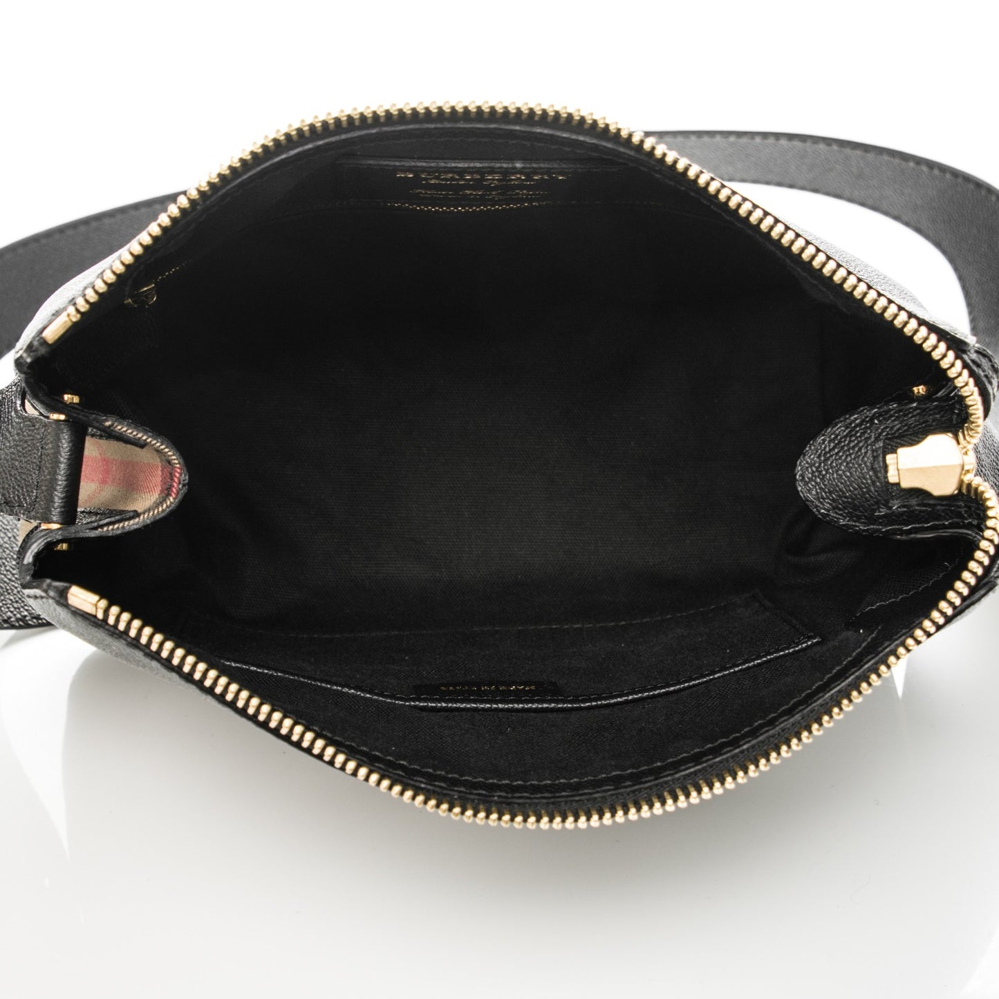 Soft Grain Calfskin House Check Small Helmsley Crossbody Black
