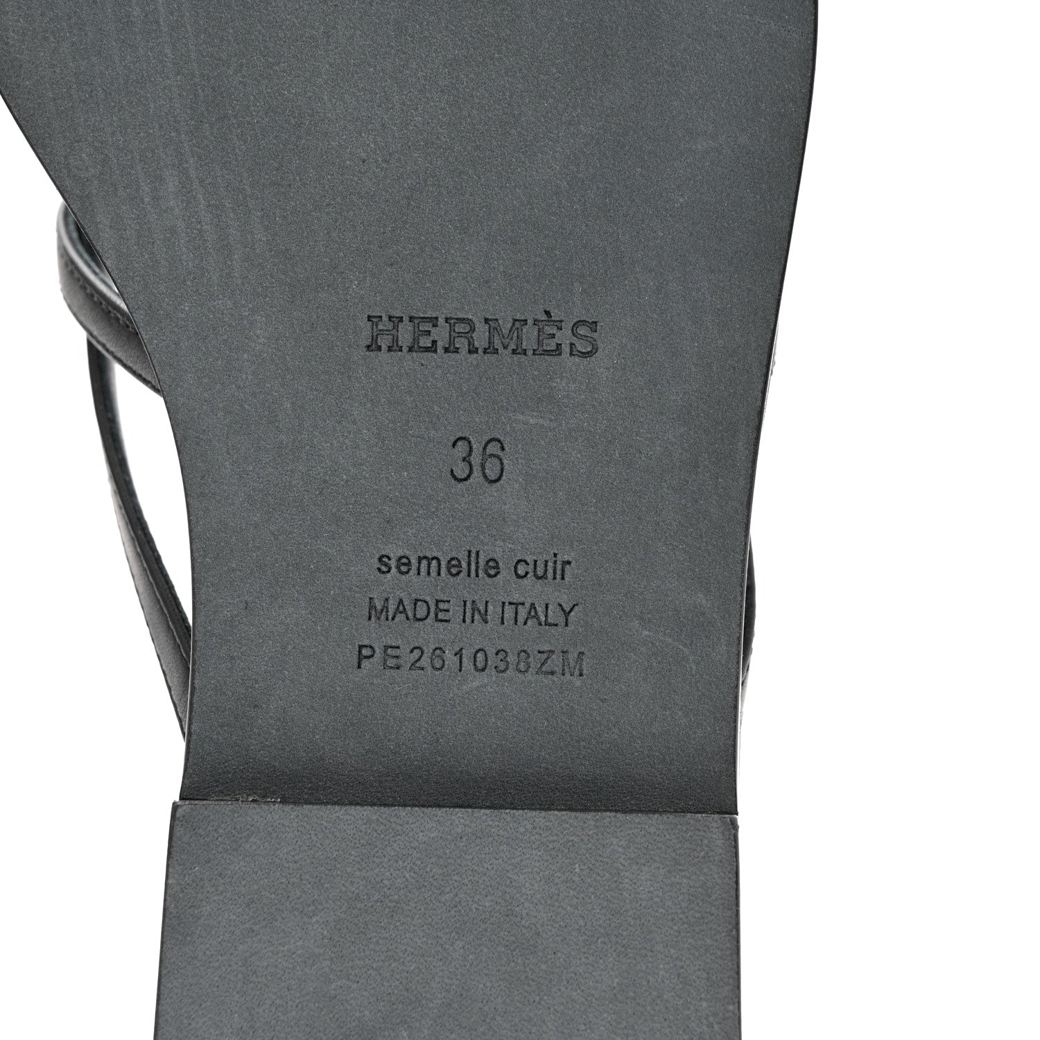Hermes Calfskin Miss Sandals 36 Black 9 of 10