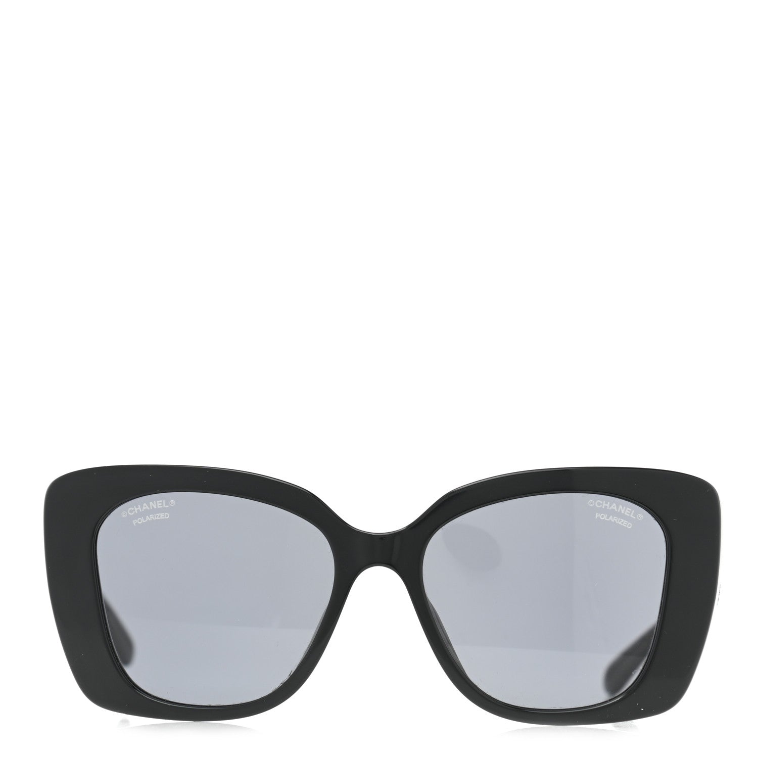 Chanel Acetate Strass Polarized Square Sunglasses 5422-B Black 2 of 8
