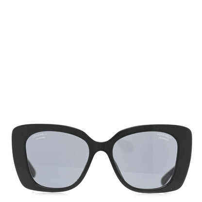 Chanel Acetate Strass Polarized Square Sunglasses 5422-B Black 2 of 8