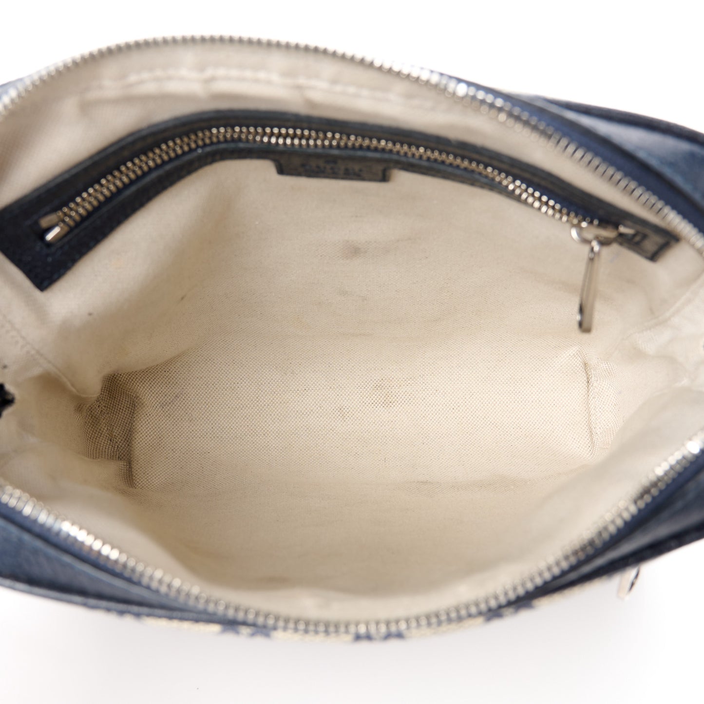 GG Supreme Monogram Textured Dollar Calfskin Web Small Ophidia Messenger Bag Beige Blue