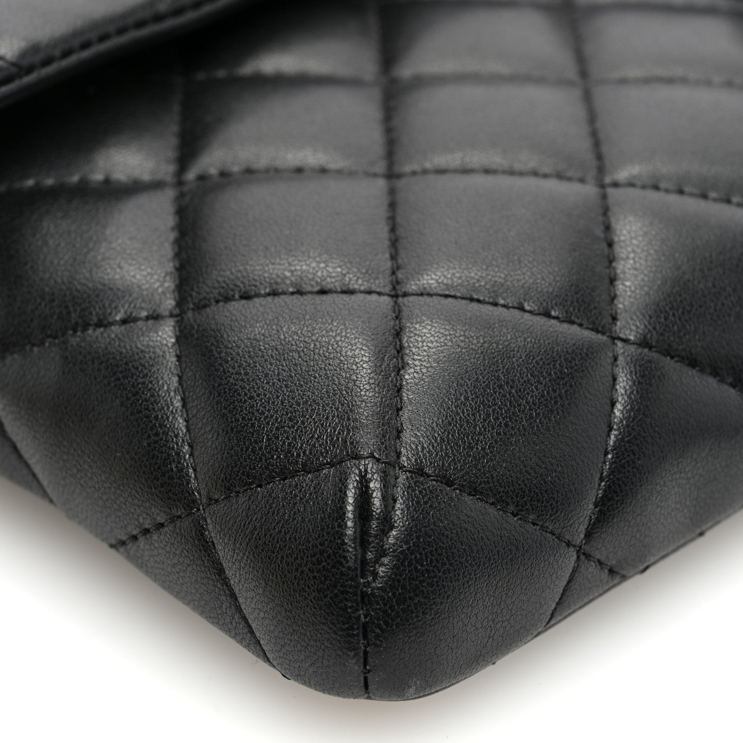 Chanel Lambskin Quilted Flap Clutch Black 9 of 10