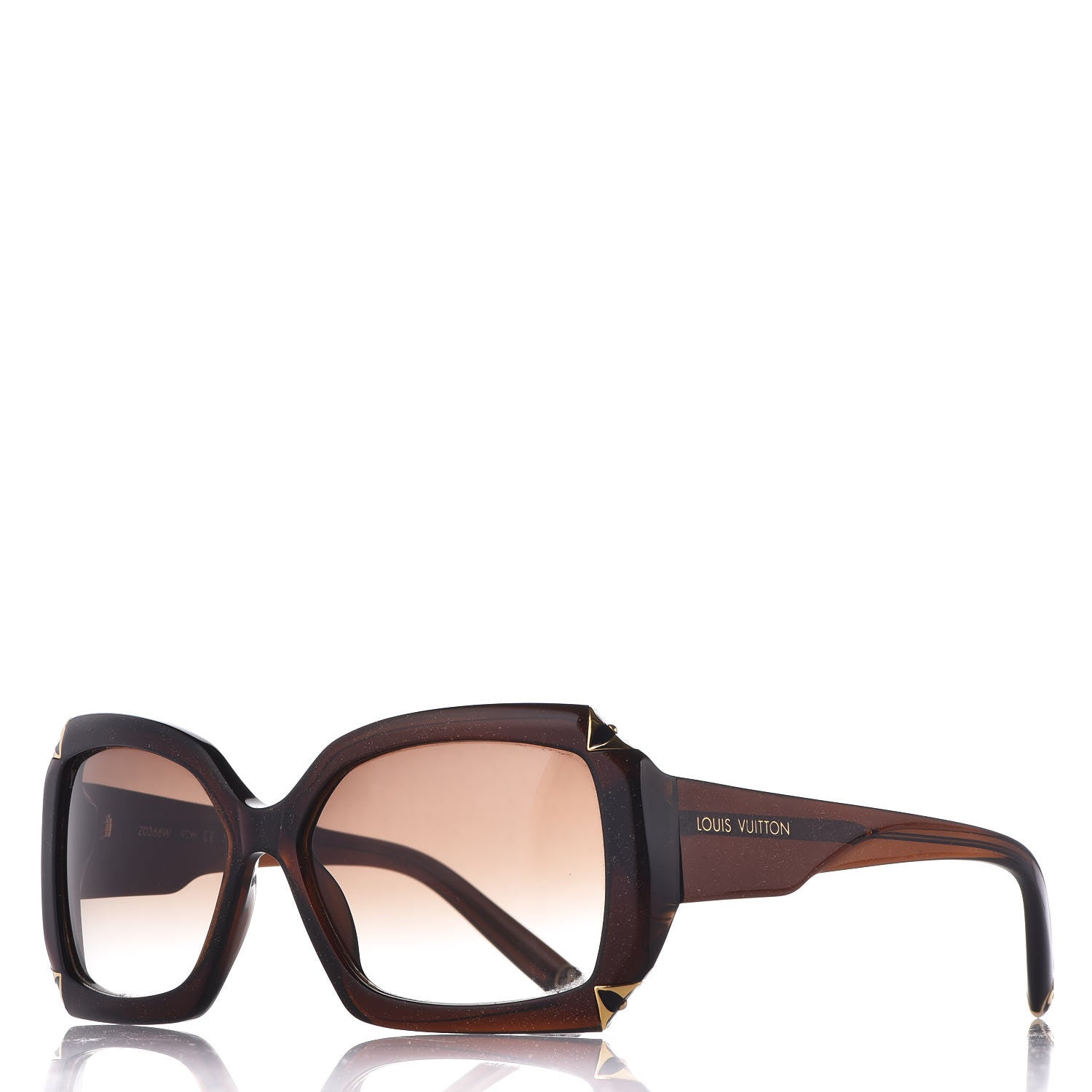 Louis Vuitton Hortensia Cat Eye Sunglasses Z0366W Brown Glitter 1 of 6