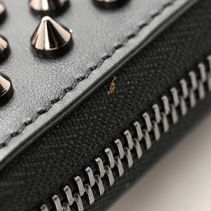 Christian Louboutin Calfskin Panettone Spiked Zip Around Wallet Black 8 of 10