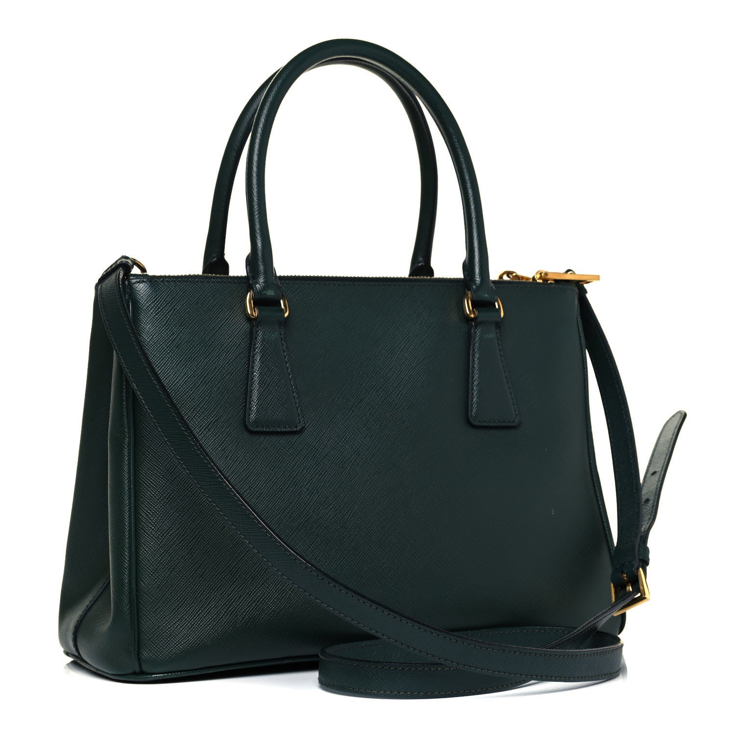Prada Saffiano Small Galleria Double Zip Tote Smeraldo 3 of 9