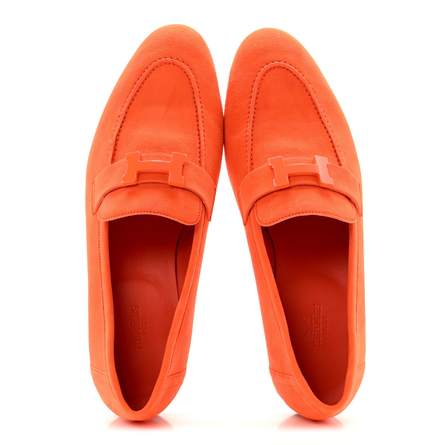 Hermes Suede Goatskin Paris Loafers 39.5 Feu 2 of 10