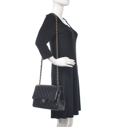 Chanel Lambskin Quilted Jumbo Double Flap Black 3 of 17