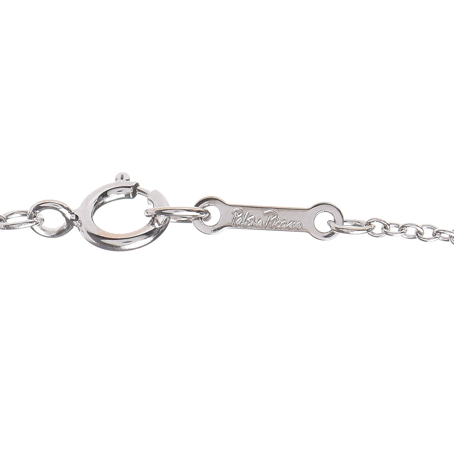 18K White Gold Diamond Small Paloma Picasso Loving Heart Necklace