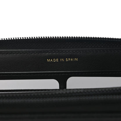 Chanel Caviar Quilted Boy Long Zip Around Wallet Black 7 of 9