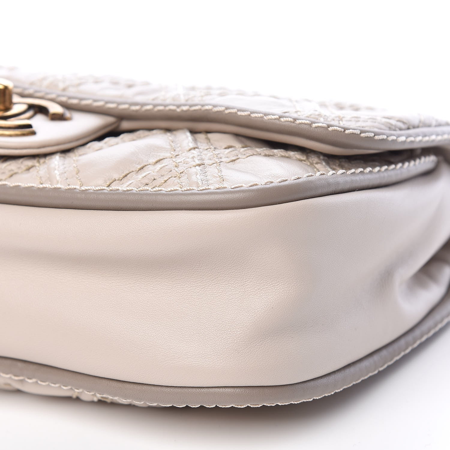 Chanel Calfskin Stitch Triptych Flap Beige 7 of 11