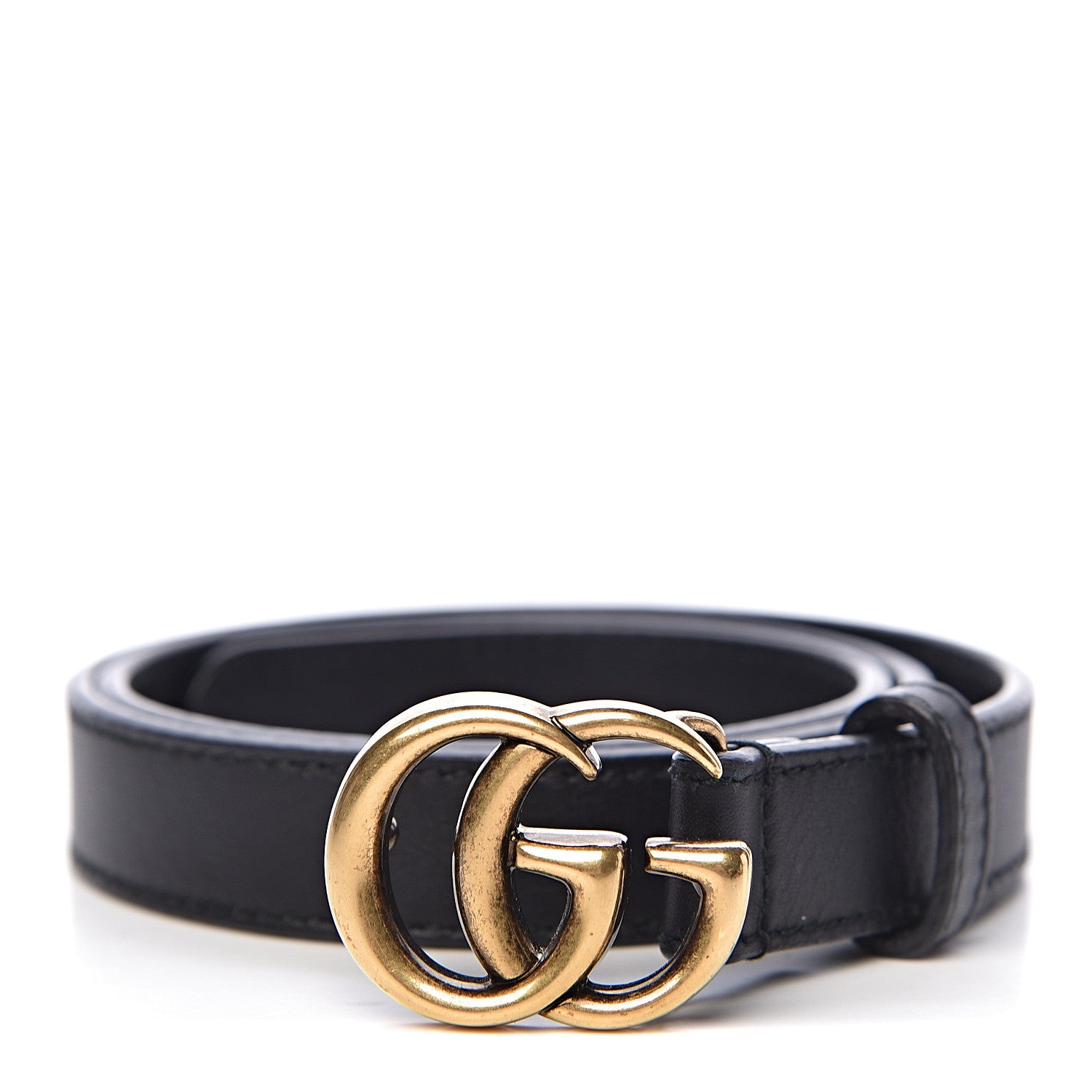 Gucci Calfskin Double G 20mm Belt 65 26 Black 1 of 6