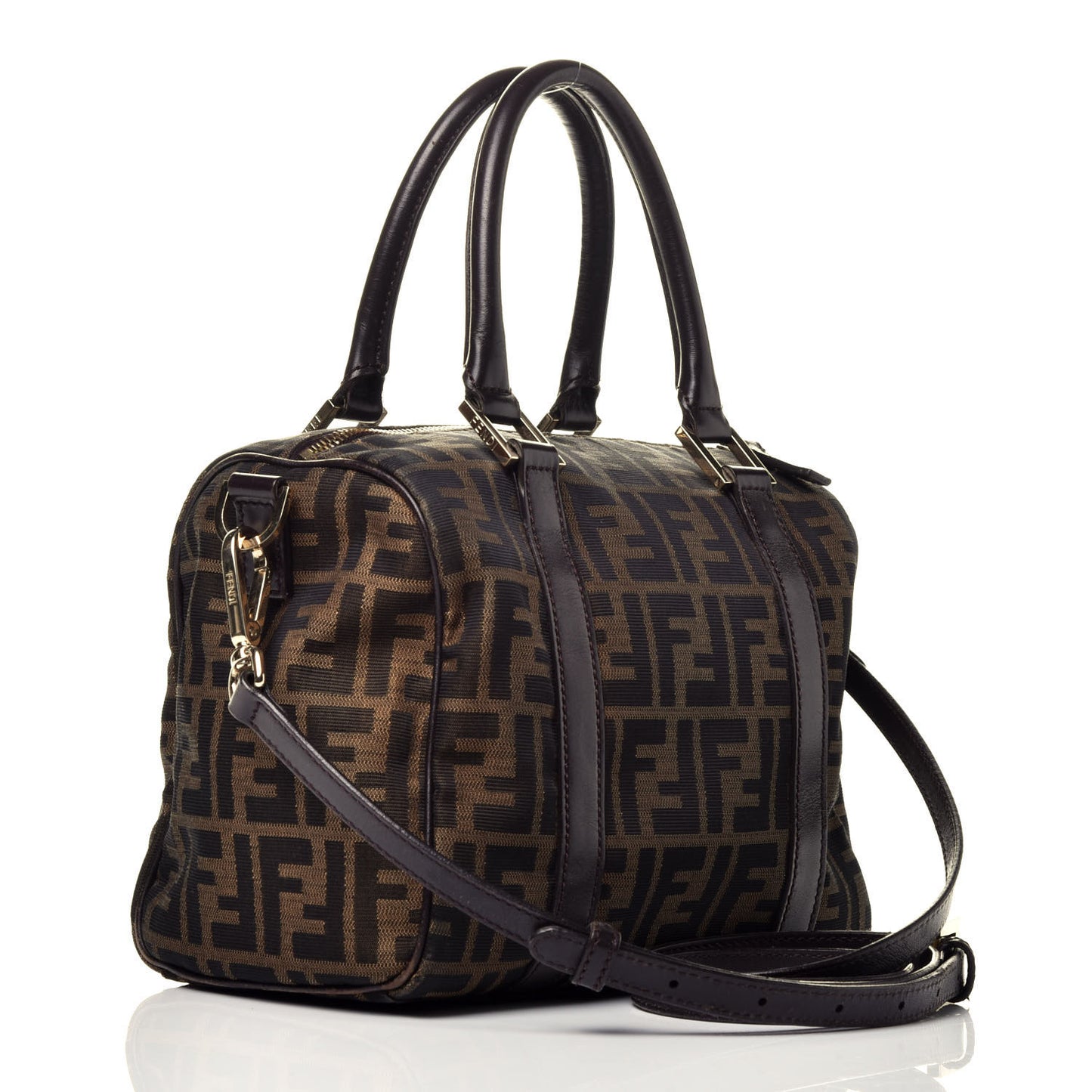 Zucca Cuoio Lucido Mini Boston Satchel Tobacco Moro