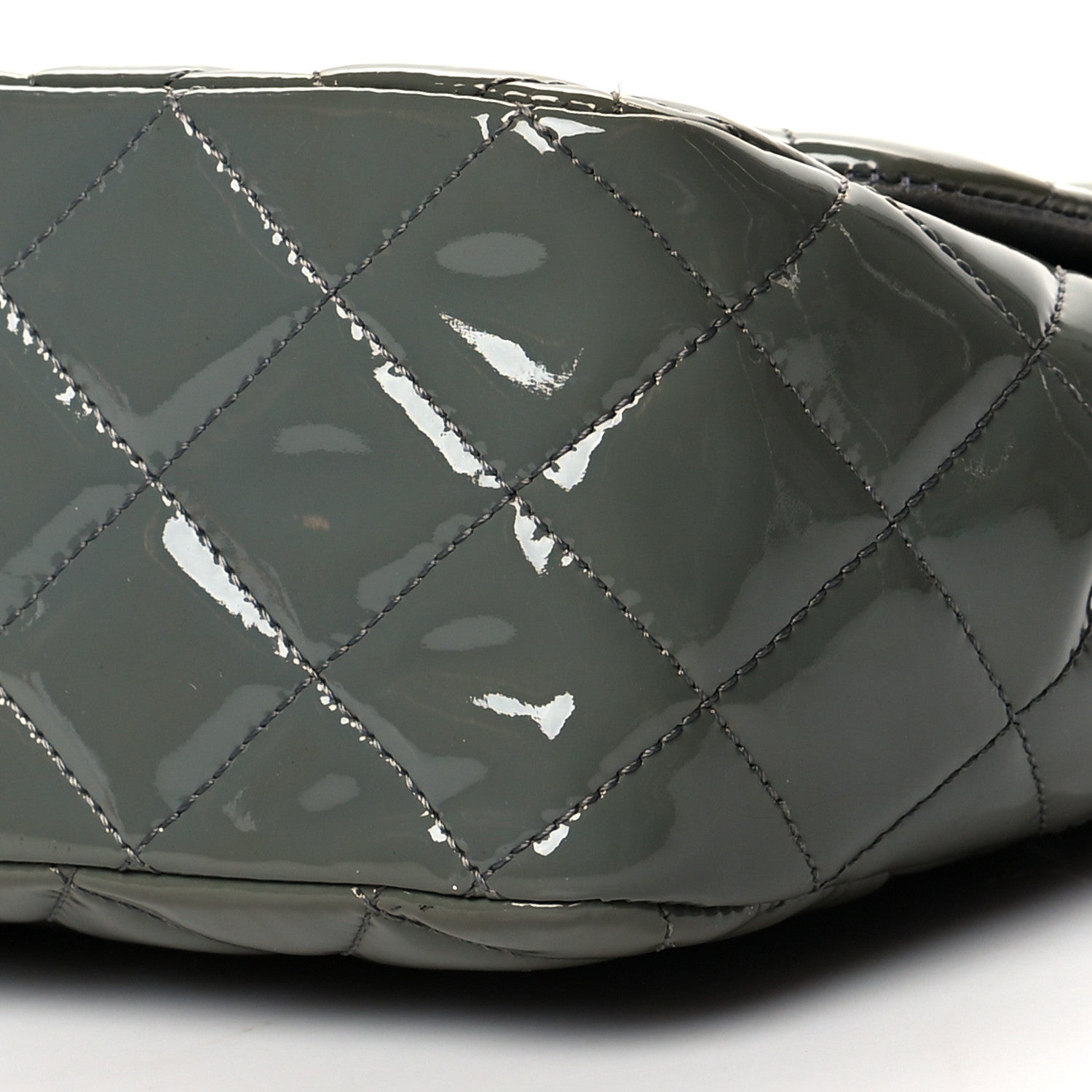 Chanel Patent Quilted Jumbo Single Flap Green 10 of 12