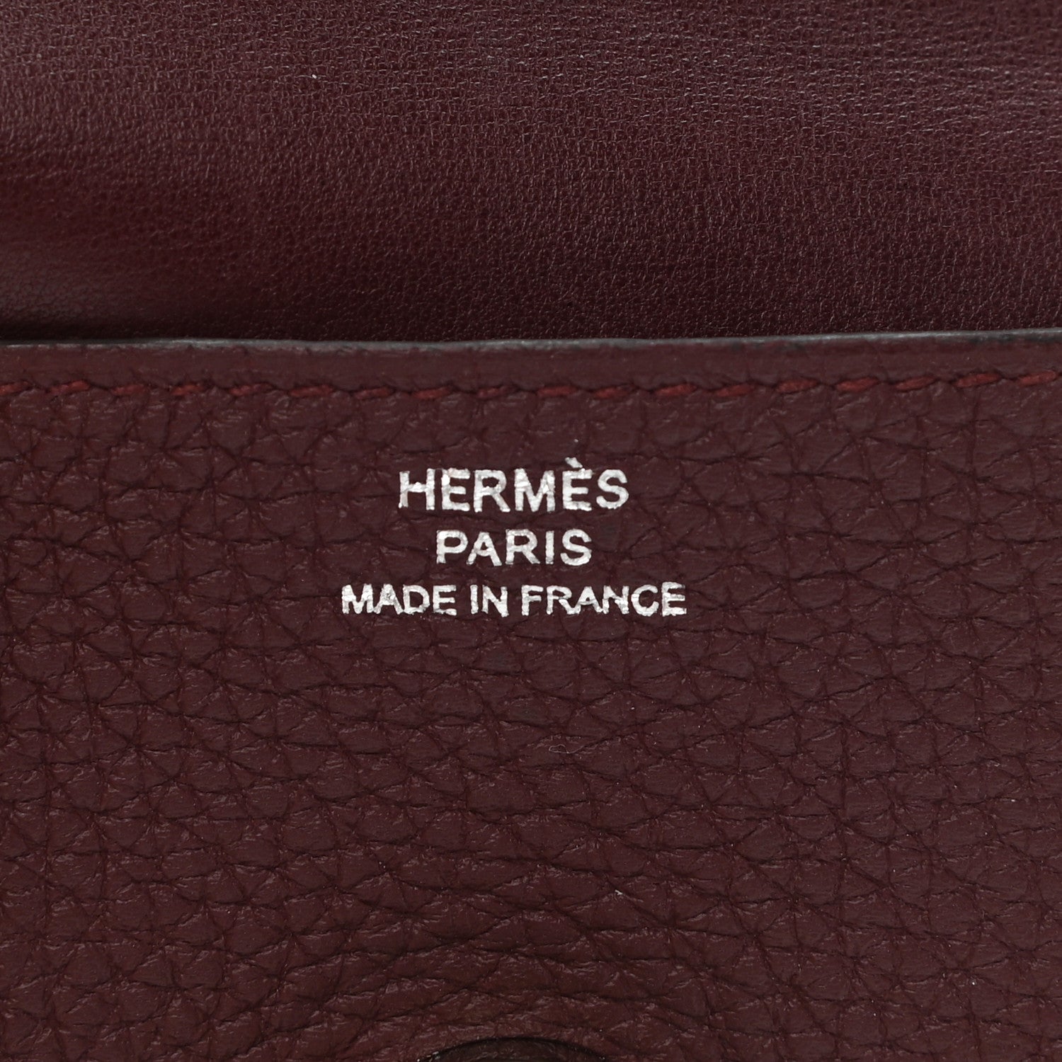 Hermes Togo Dogon Card Case Key Holder Bordeaux 6 of 9