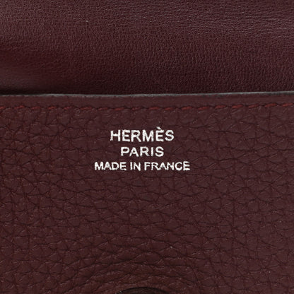 Hermes Togo Dogon Card Case Key Holder Bordeaux 6 of 9
